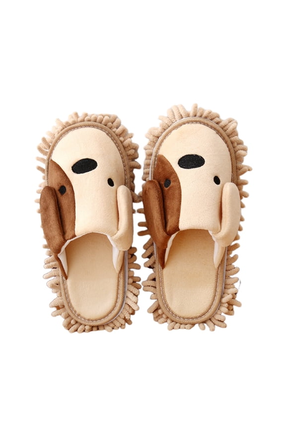 1Pair Cute Pattern Microfiber Floor Cleaning Slipper for Efficient Moping
