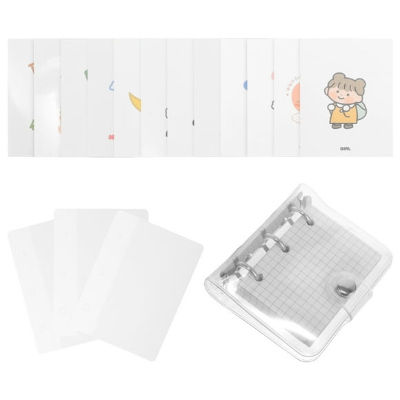 Eease Mini Clear PVC 3-Ring Binder Notebook Set - Silver