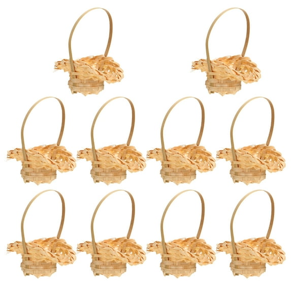 Eease Mini Woven Rattan Easter Egg Basket Set (10pcs)