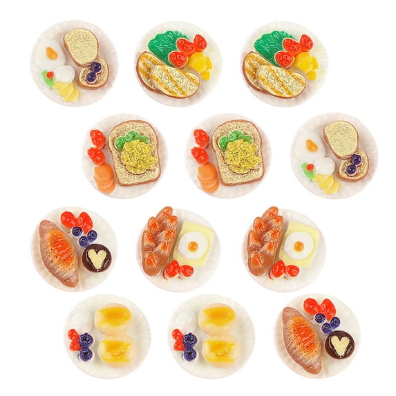 Eease Miniature Foods Photo Props Doll House, 18 Pieces