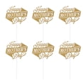 thumbnail image 1 of Eease Mother's Day Cupcake Toppers Golden Glitter Picks 10Pcs, 1 of 5