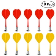 Eease NUOLUX 10pcs Replacement Durable Safe Plastic Wing Magnetic Darts Bullseye Target Game Toys (Red & Yellow)