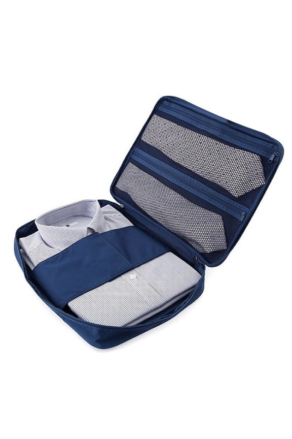Navy Blue Fashion Multifunctional Travel Waterproof Storage Organizer Bags Portable Type Shirt Tie Finishing Package Clothes Case