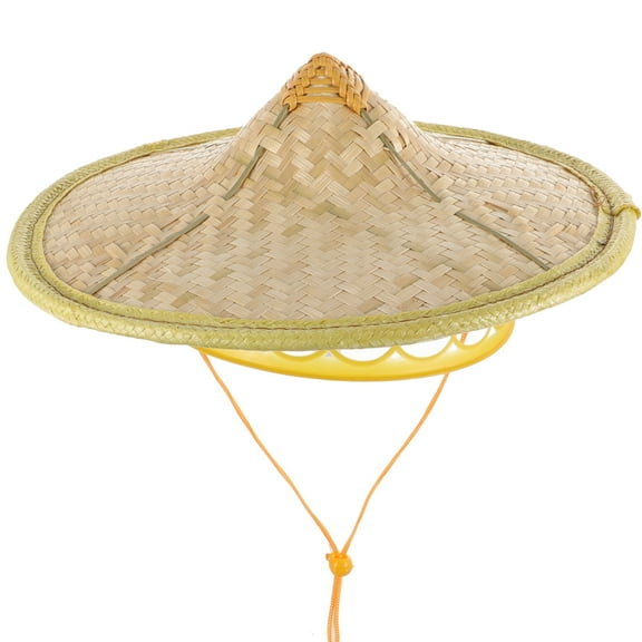 EXHUMKY Bamboo Hat Cosplay Hat Performance Hat Party Hat Decoration Hat for man women wooden color