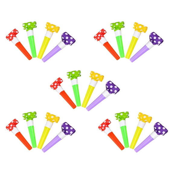 Eease Noiseless Blowouts Prop 60pcs Birthday Party Blower Plastic Noise Makers