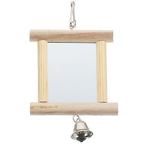 Eease Parakeet Bird Mirror with Bell Hanging Toy for Birds Cage Accessories
