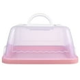 thumbnail image 1 of Eease Pink Plastic Cake Carrier with Handle for Desserts, 1 of 5