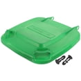 thumbnail image 1 of Green Plastic Trash Can Lid Cover for Outdoor Waste Bin, Weather-Resistant Garbage Can Top, 1 of 6