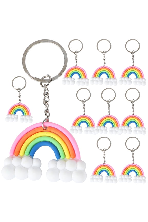 ORDDIART Multi-Colored Silicone Keychains Set of 10, 1.97 x 1.57 x 0.59 Inch Accessories for Bags and Keys