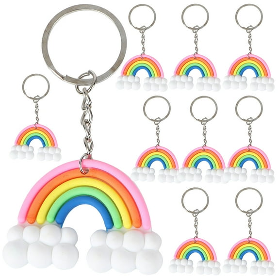 ORDDIART Keychains Multi-Colored Silicone 10Pcs 1.97X1.57X0.59in