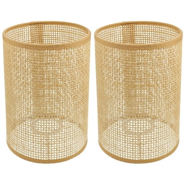 Eease Rattan Drum Lamp Shade E27 E14 Barrel Lampshade Replacement Clip-On (2pcs)