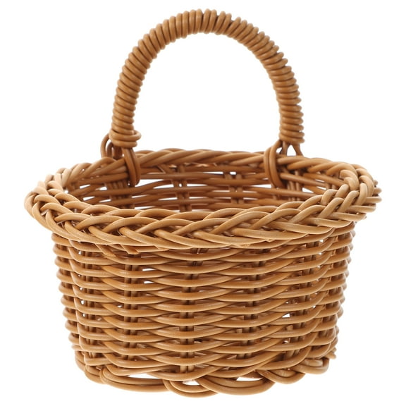 Rattan Hanging Planter Fruit Basket Wall Organizer