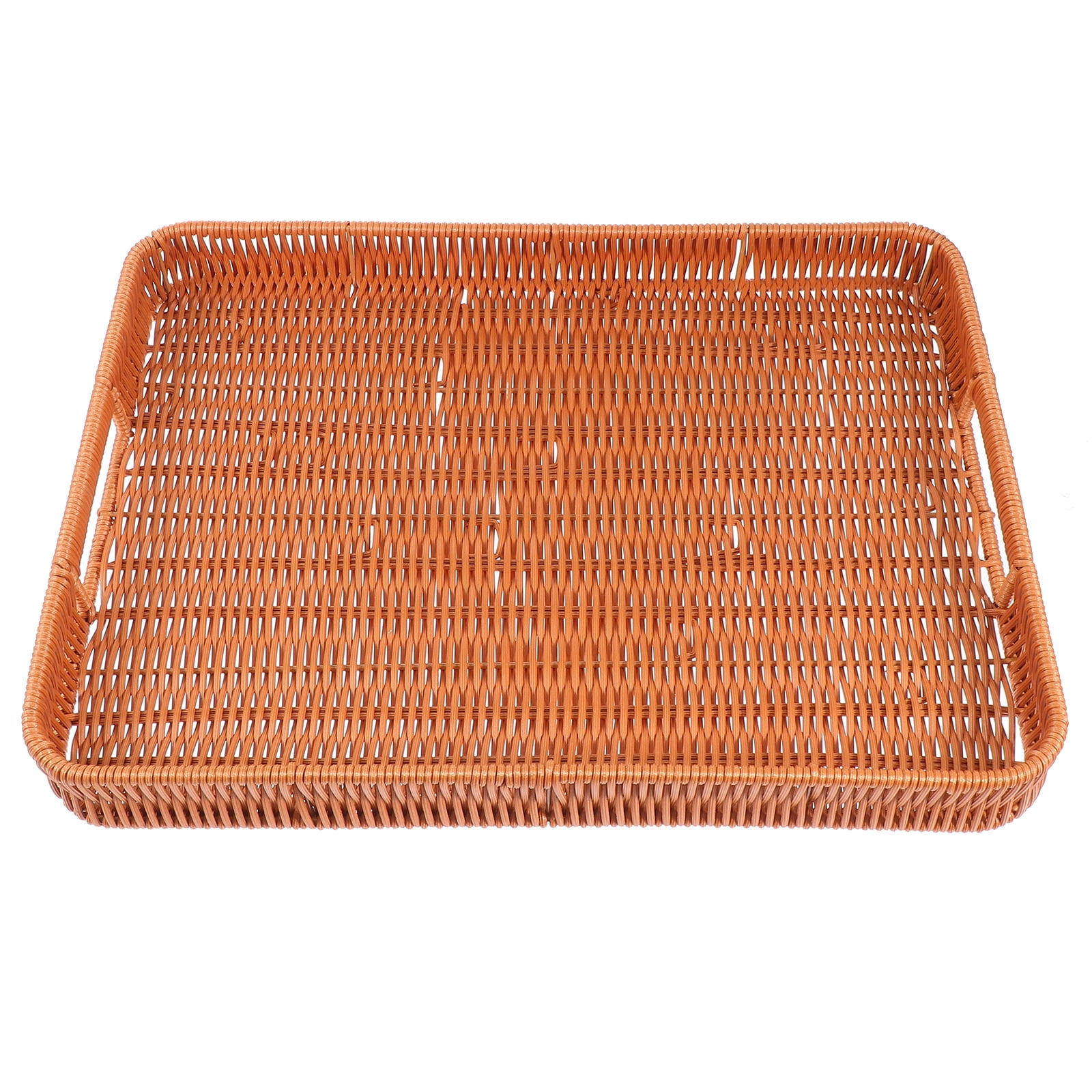BRIGHTFUFU Snack Tray Brown 1Pcs 13.4X9.4X1.4in Plastic Storage