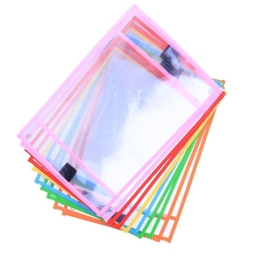 Eease Reusable Clear Dry Erase Pocket Sleeves (8-Pack)