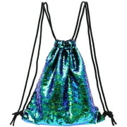 Eease Sequin Drawstring Backpack Dance Bag (Green)