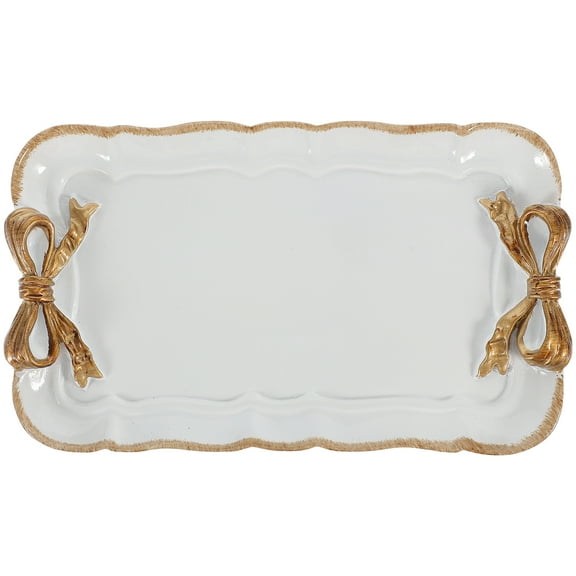 Eease Serving Platter Rectangular Tray Resin Bowknot Dessert Serving Tray Tableware Tray