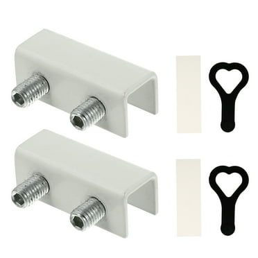 Eease Sliding Door Lock with Key - Adjustable Stopper (2pcs) - White