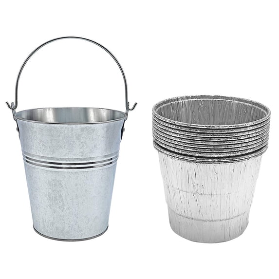 Smoker Grill Grease Drip Bucket with Disposable Liner and Ice Bucket for Easy Cleanup and Cooling