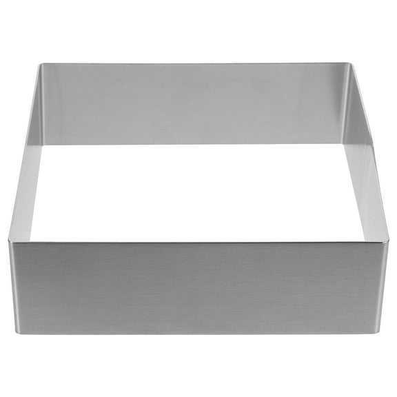 Eease Square Mousse Mold Stainless Steel Cake Ring Mousse Cutter Cake Mold Dessert Ring Pastry Mould Baking Tool (Silver 9 Inch)