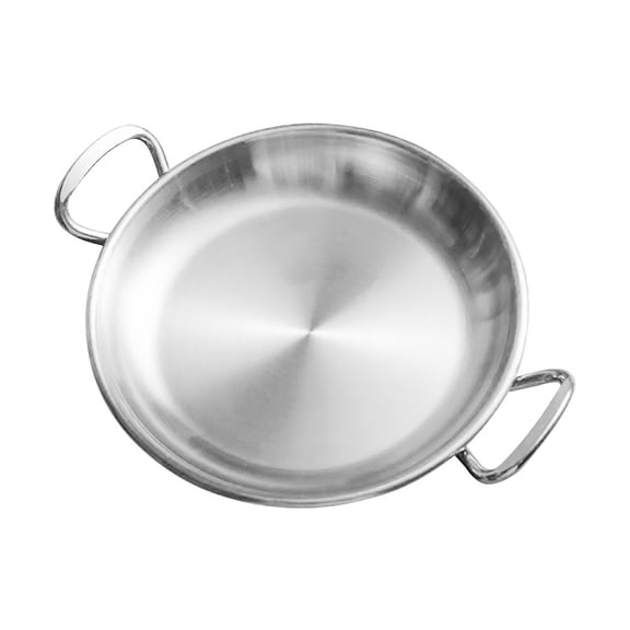 Eease Stainless Steel Round Tray with Handle for Serving and Camping