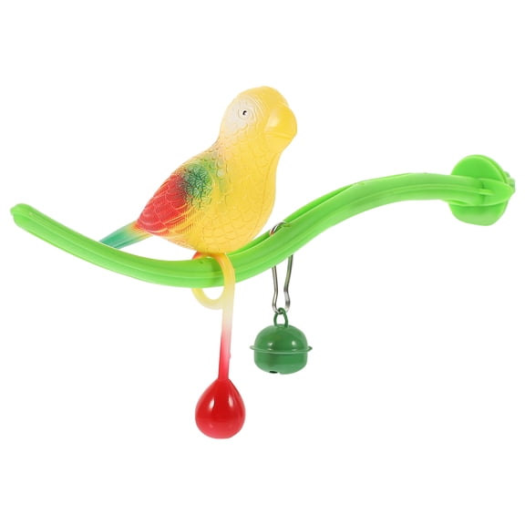 ORDDIART Parakeet Perch Toy Green for Pet Bird Toys Playing 1 Set 9.4X4.7X0.8In