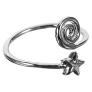 Eease Swirl Wire Star Decorative Women's Silver Toe Ring