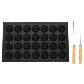 Takoyaki Pan Cast Iron Japanese Style with 28 Nonstick Compartments, Includes 2 Forks for Perfect Octopus
