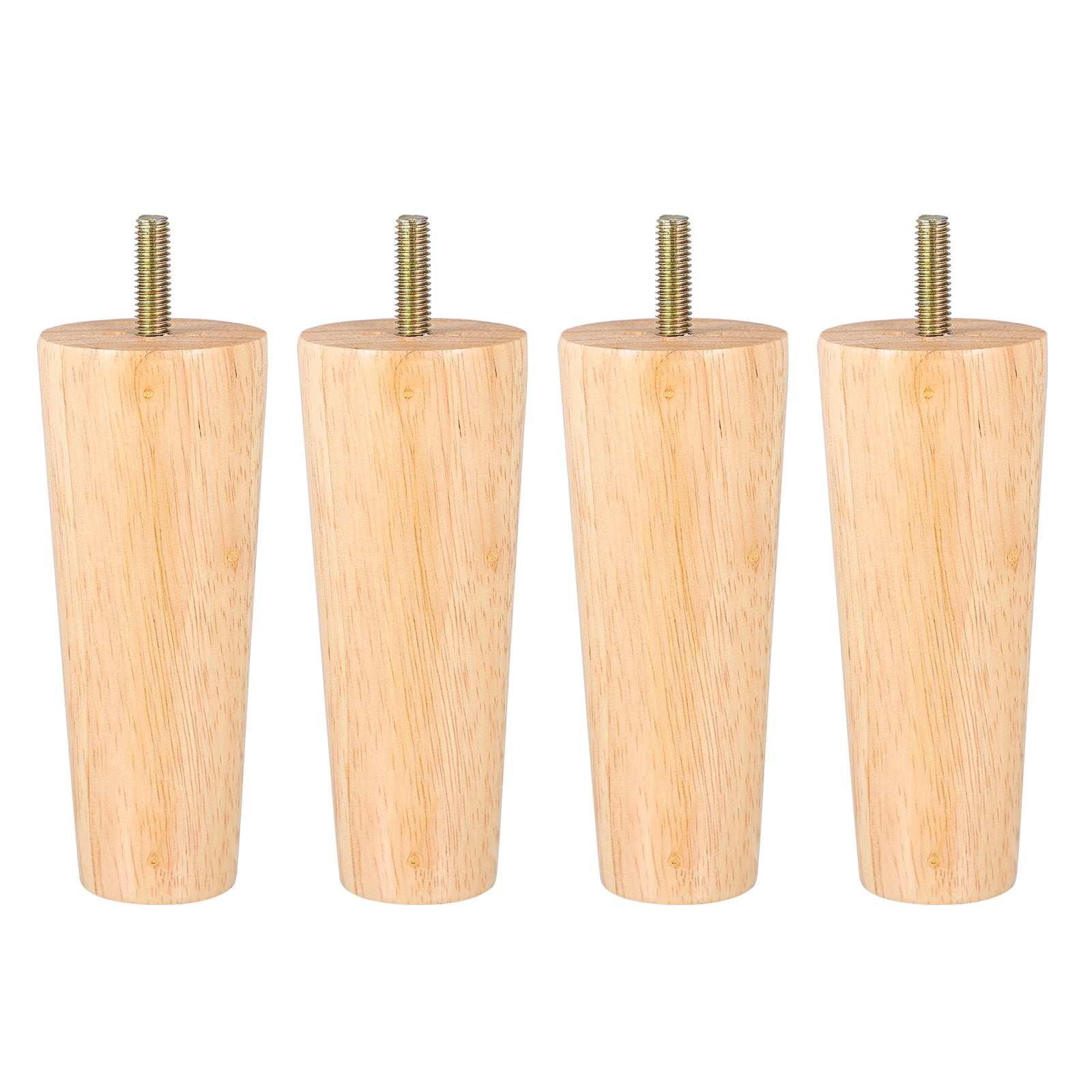 Set Of 4 Unfinished Wooden Sofa/Cabinet Feet - 180mm Tall, Beech Wood, Cylinder Shape