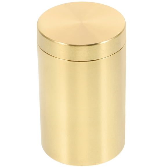 WRITWAA Brass Tea Canister Sealed Storage Container Golden 1Pack
