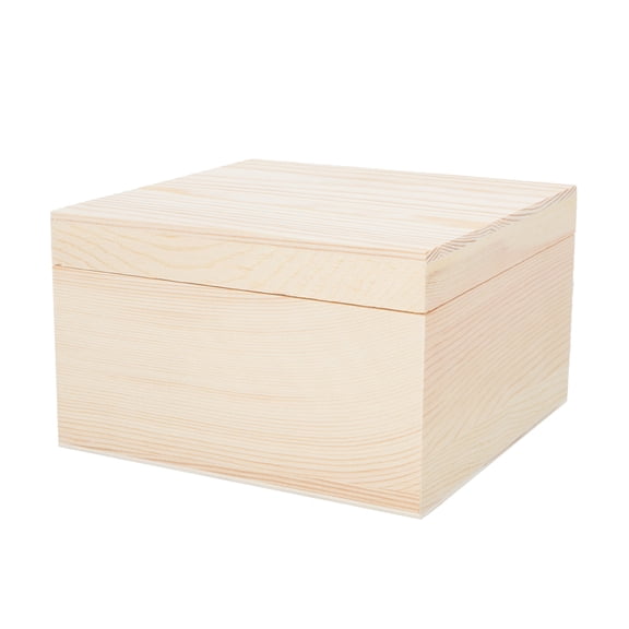 Eease Unfinished Wood Box Boutique Jewelry Storage Container - DIY Craft Wedding