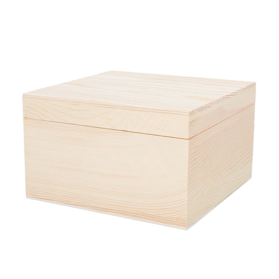Eease Unfinished Wood Box Boutique Jewelry Storage Container - DIY Craft Wedding