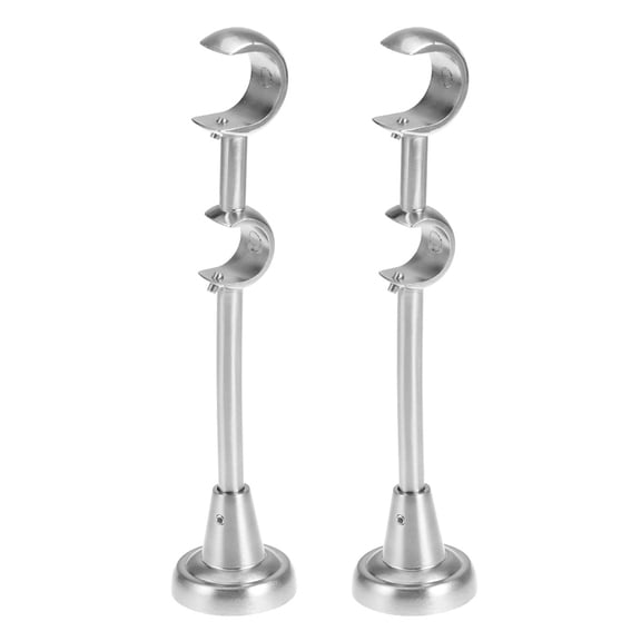 VEEMOON 8-Inch Dual Curtain Rod Brackets, Set of 2, Heavy Duty Window Drapery Hardware