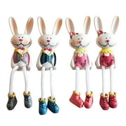 Eease Veemoon Easter Bunny Shelf Sitters with Dangling Legs - Set of 4