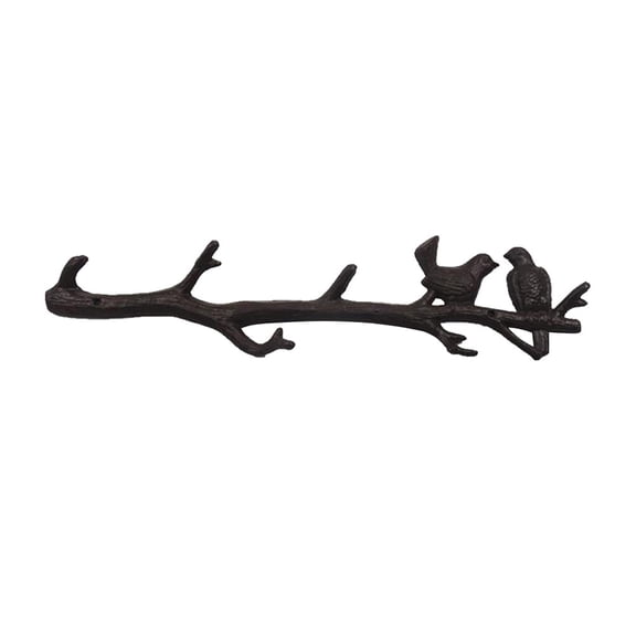 ORDDIART Cast Iron Hook, Dark Brown Birds Branch Design for Coat Hanging, 1Pc