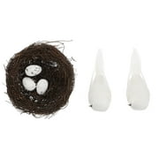Eease Vintage Foam Birds & Eggs Set for Home & Garden Decor