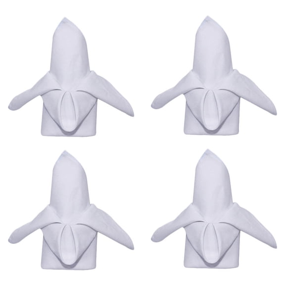 Eease White Napkin 4pcs Cotton Cloth Napkins Table Napkins Restaurant Dinner Wedding Banquet Decor,13.78"X13.78"X0.04"