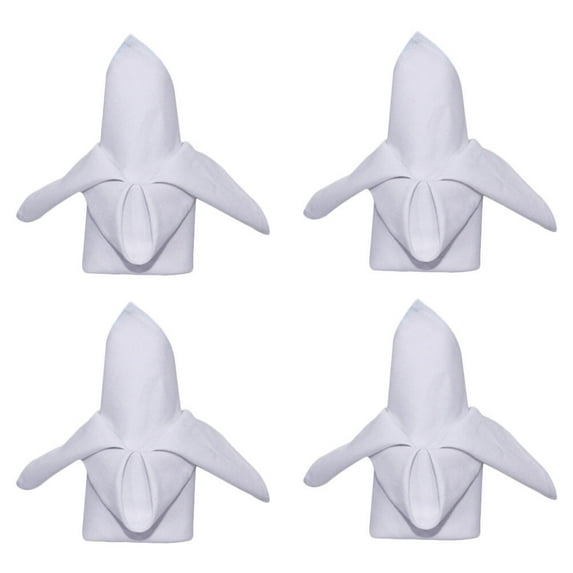 Eease White Napkin 4pcs Cotton Cloth Napkins Table Napkins Restaurant Dinner Wedding Banquet Decor,13.78"X13.78"X0.04"