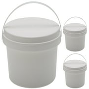 Eease White Plastic Bucket Toy Organizers 3pcs 1L 1 Gallon with Lid