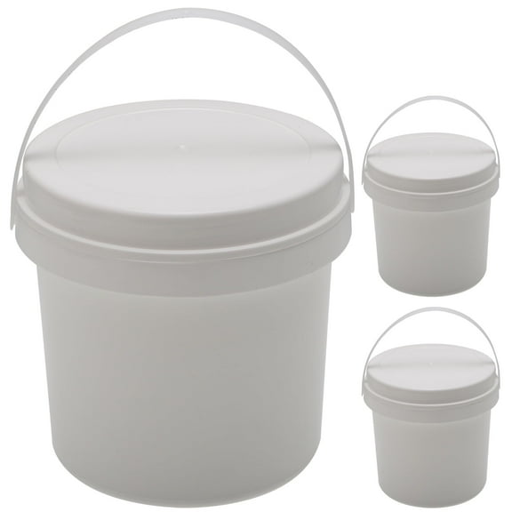 WRITWAA 3Pcs White Snack Storage Buckets with Handle for Small Tools and Craft Accessories