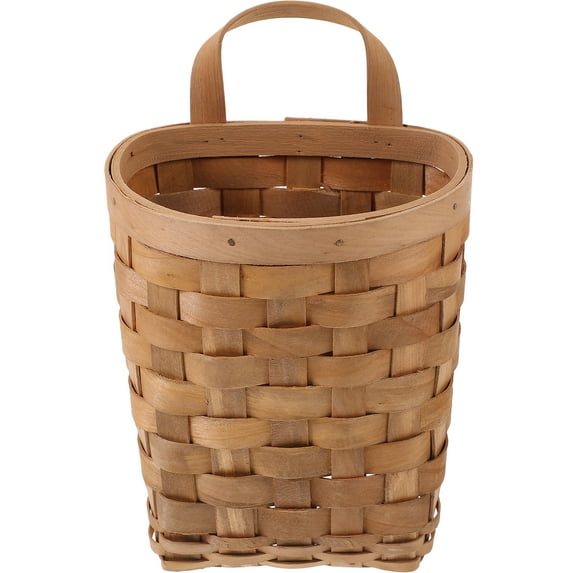 Wicker Hanging Wall Basket for Kitchen Storage and Home Organization, Decorative Storage Solution