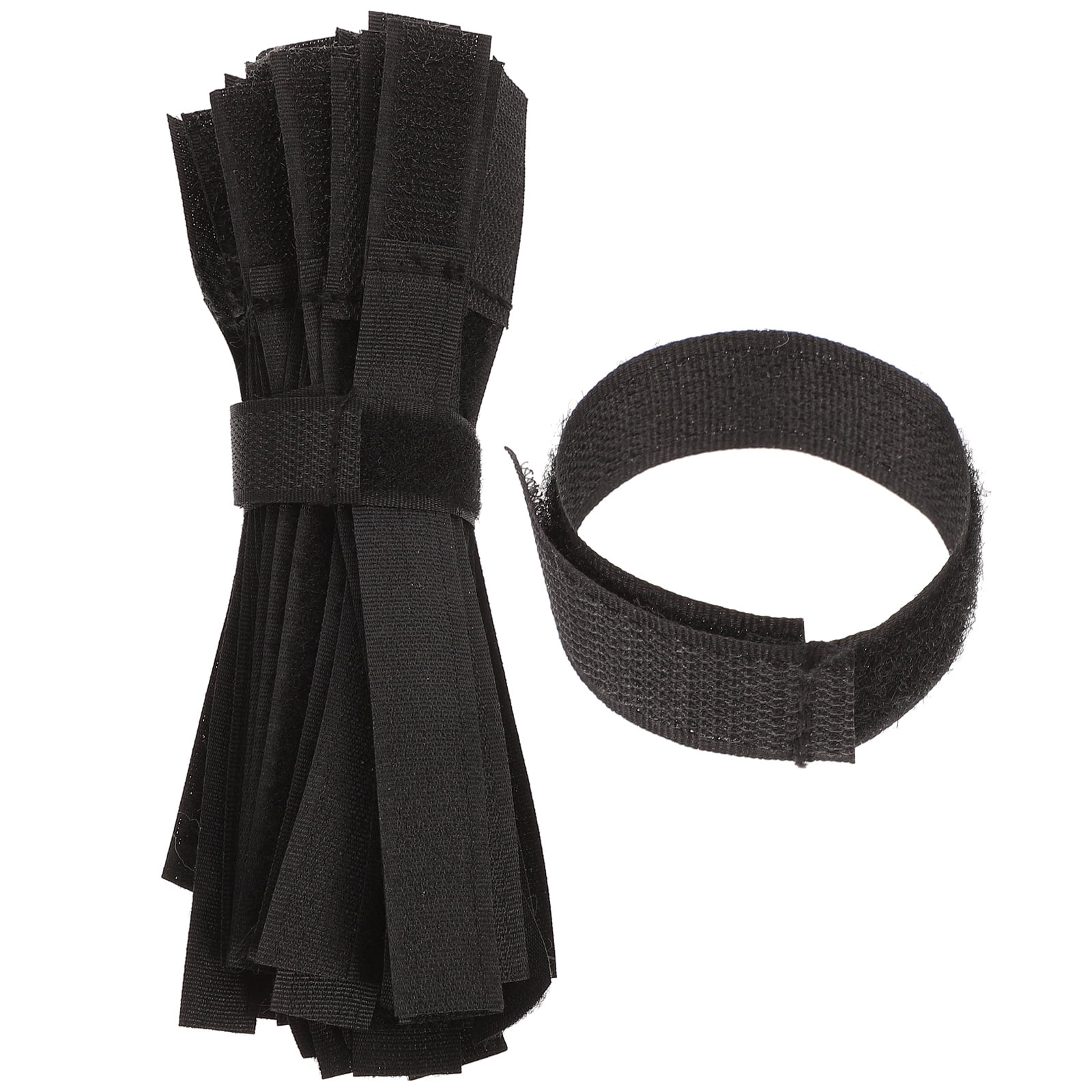 Eease Wire Ties 50pcs Black Cord Cable Holders Hook and Loop Straps ...