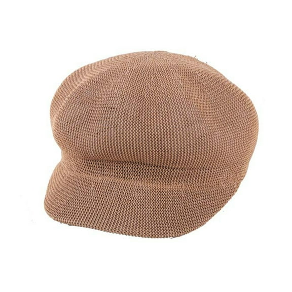 Eease Women Summer Beret Hat Breathable Mesh Traveling Camping Visor for Women Girls - 25.5x18cm (Khaki)