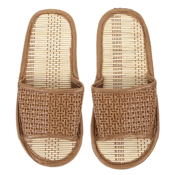 Eease Womens Rattan Woven Straw Slippers Lightweight Linen Silent Indoor Shoes