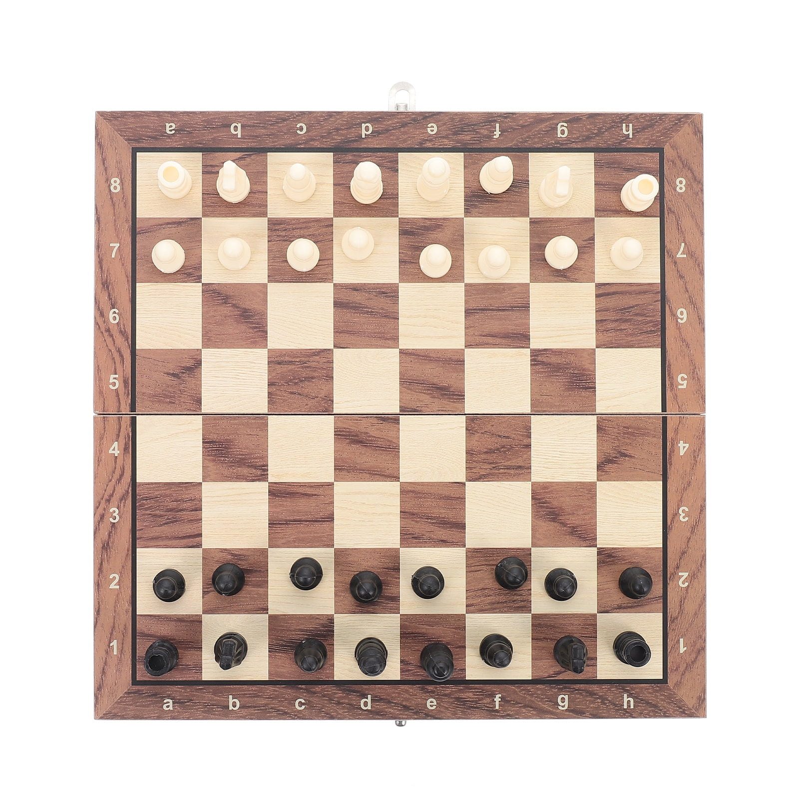 Eease Wooden Chess Set Checkers Travel Board Game