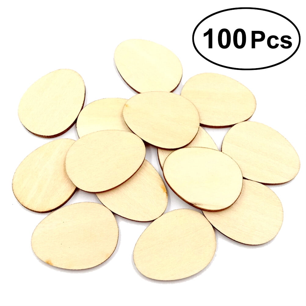 Mango Wooden Cutout Egg - Natural/White main image 1