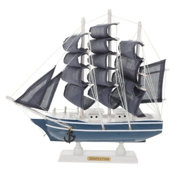 Eease Wooden Sailboat Model 3D Building Table Ornament for Home Office Nautical Decor