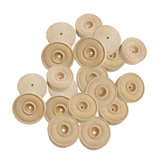 Eease Wooden Wheel 50Pcs Wood Wheels Wooden Craft Car Tires for Teens Kids Children Wooden Craft