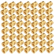 Eease threaded insert 100pcs Brass Nuts Embedment Nut Thread Brass Knurled Nuts Threaded Heat Set for Printing 3D,0.16"X0.18"X0.2"
