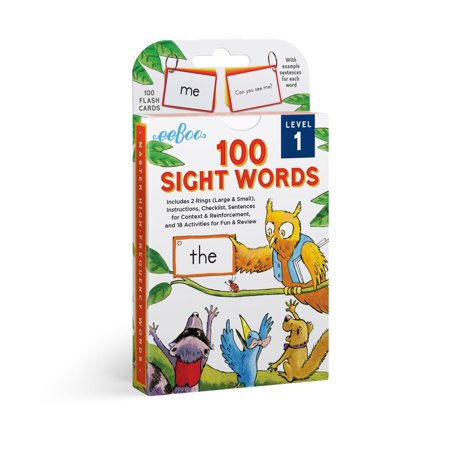 eeBoo 100 Sight Words Level 1 Educational Flash Cards