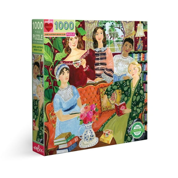 eeBoo Piece and Love Jane Austen's Book Club  1000 piece square adult Jigsaw Puzzle